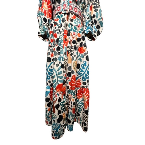 NWOT FARM Rio Button Down Dress Balloon Sleeve Adjustable Belt (XS) - Picture 9 of 14